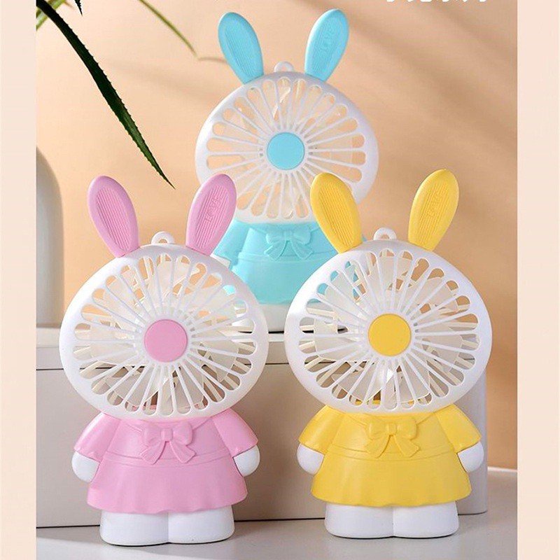 Quạt để bàn cầm tay mini  dễ thương sạc tích điện di động 2 cấp độ quạt kèm đèn ngủ ấm áp yên tĩnh WX871