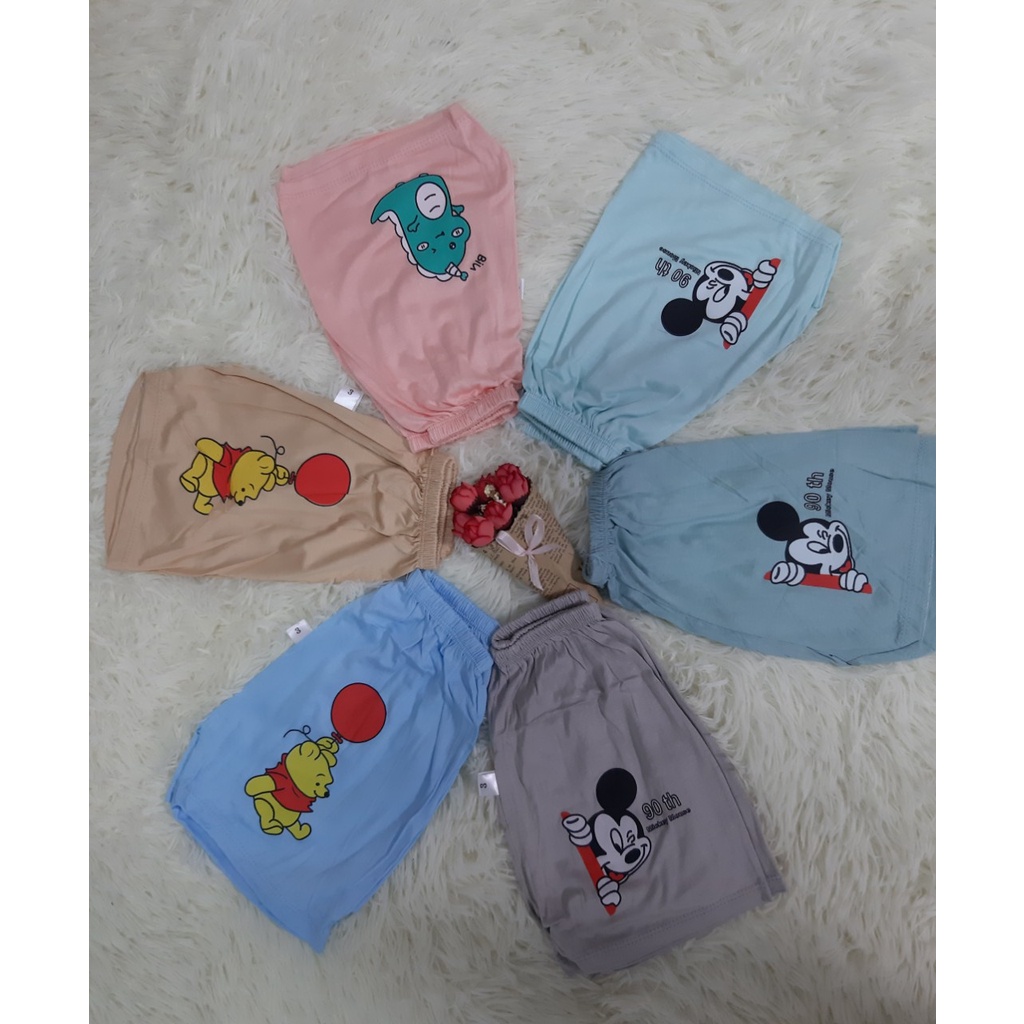 Quần đùi cotton cho bé yêu in hình kute dễ thương chất mềm mát mùa hè