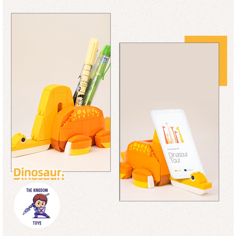 Đồ Chơi Lắp Ráp Mô Hình Khủng Long Hộp Bút / Giá Sách / Heo Đất / Khung Ảnh / Giá Đỡ Điện Thoại Jaki Đồ Dùng Học Tập