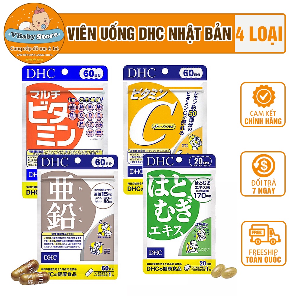 Viên uống DHC Nhật Bản bổ sung Vitamin C giúp đẹp da 60 viên