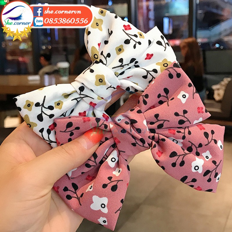 Kẹp nơ nhỏ Hàn Quốc K436 hoa nhỏ dễ thương 5 màu