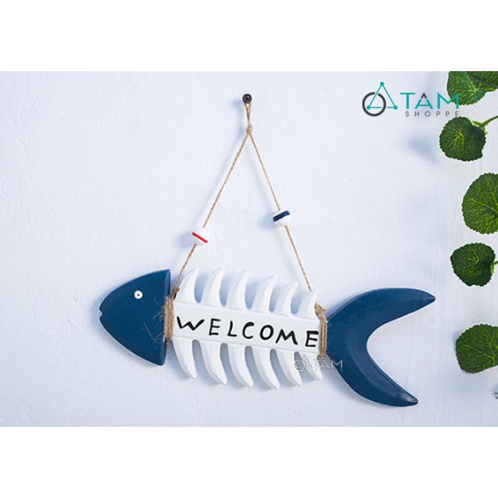 Bảng welcome treo cửa hình xương cá