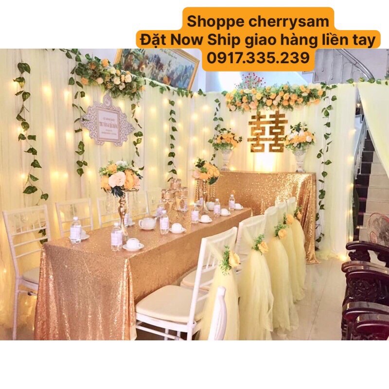 Khăn phủ bàn kim sa sang trọng nhiều kích thước