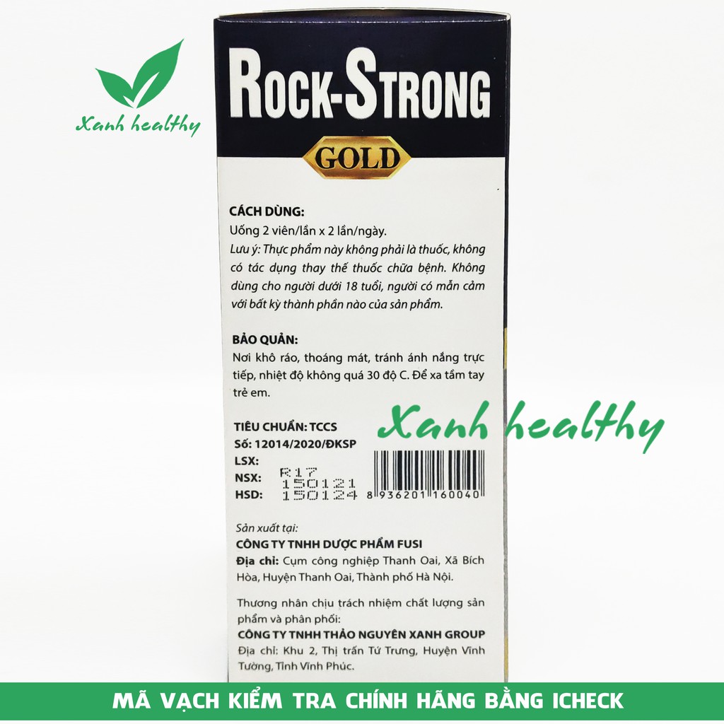 Viên uống tinh hàu biển ROCK - STRONG GOLD  - tăng cường sinh lý, bổ thận, giảm tiểu đêm, mạnh gân cốt - hộp 30 viên