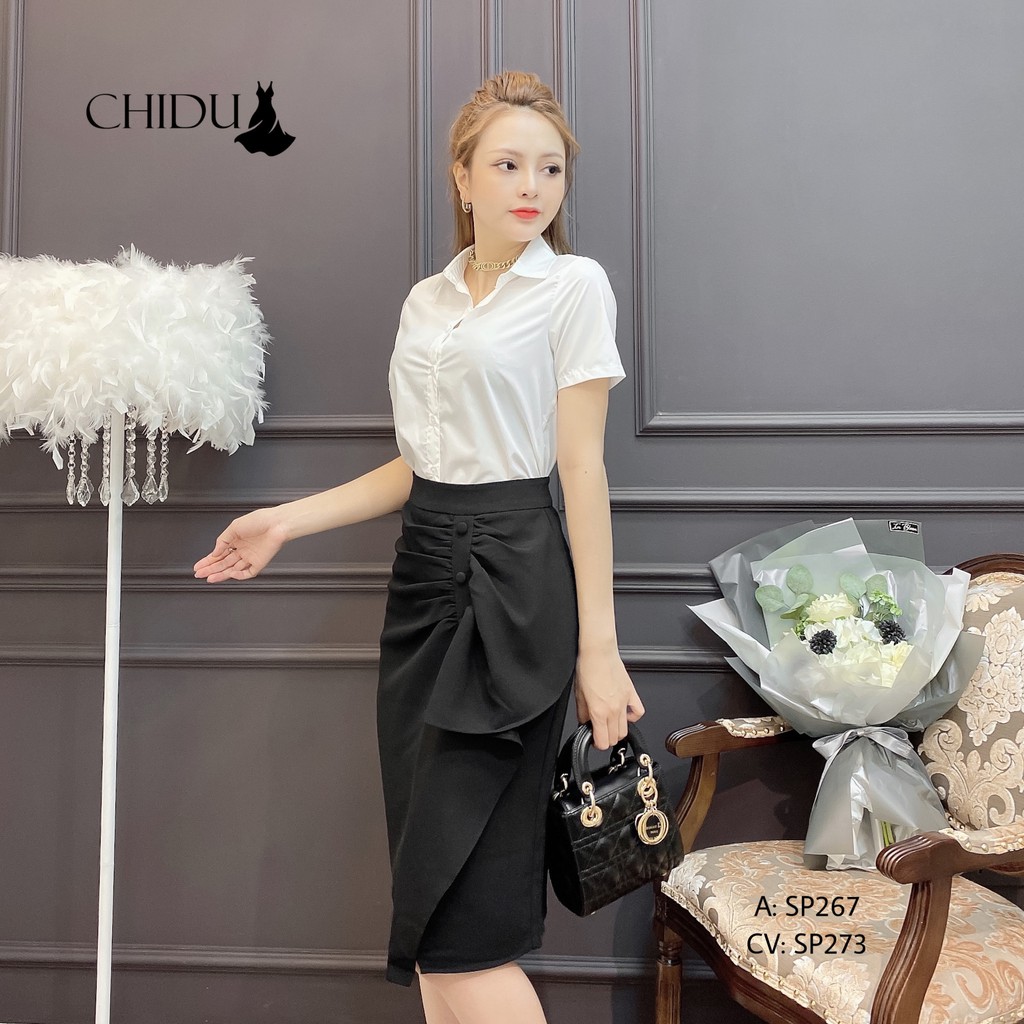 [ Mã WASTAPR giảm 10K đơn 50K] CHIDU Áo sơ mi trắng công sở ngắn tay SP267 | BigBuy360 - bigbuy360.vn