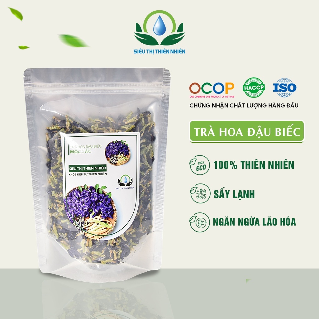 Trà Hoa Đậu Biếc Nguyên Bông Sấy Khô SIÊU THỊ THIÊN NHIÊN, Cải Thiện Thị Lực, Giúp Giảm Cân An Toàn 40G, 100G, 200G