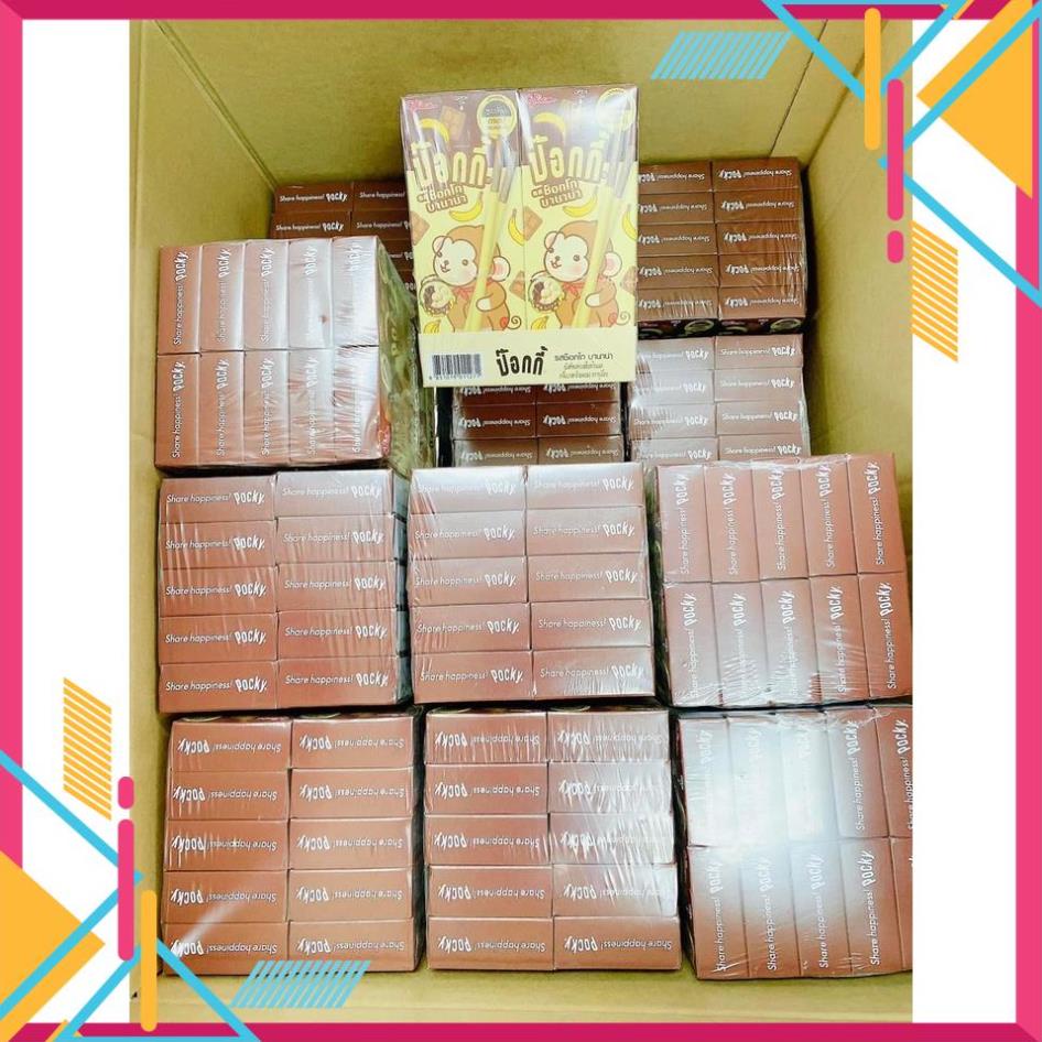 Bánh Pocky chocolate chuối và xoài hàng chuẩn Thái Lan
