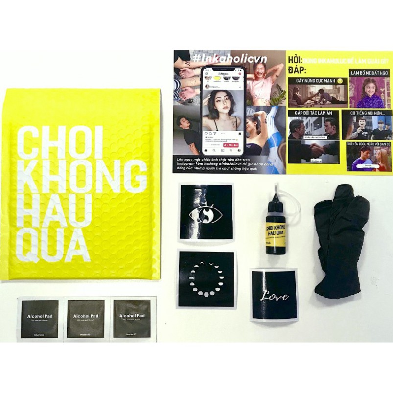 🔥CỰC HOT🔥  💥 Inkaholic xăm tạm thời Y HỆT xăm thật trong 15 ngày, 100% tự nhiên và chống nước