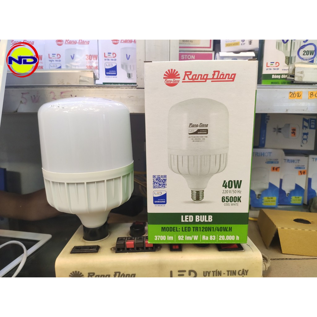 Bóng led Bulb trụ 40W Rạng Đông - Bảo hành 1 đổi 1