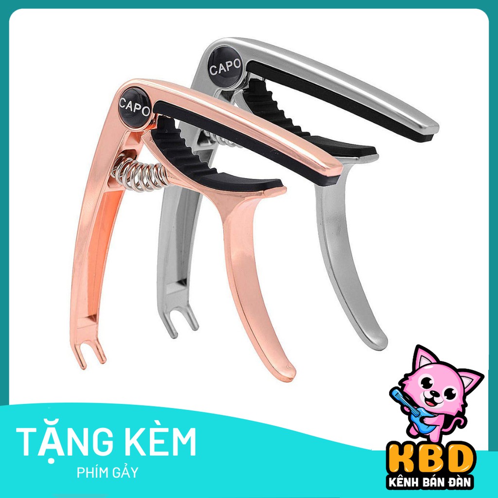 Capo guitar có đuôi móc chốt thay dây KBD 5A14 tặng kèm pick gảy