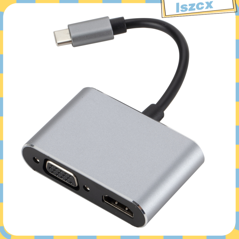 USB C To HDMI 4K VGA Adapter USB3.1 Type C USB-C To VGA HDMI Video Converter