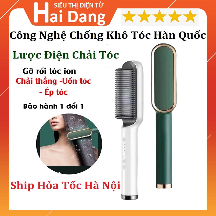 Lược Điện Chải Tóc, 6 Mức Chỉnh Nhiệt - Công Nghệ Chống Khô Tóc Hàn Quốc 2022 - Bảo Hành 12 Tháng
