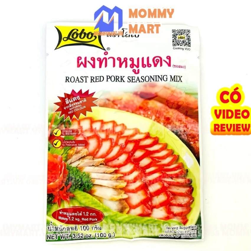 Bột Gia vị ướp thịt xá xíu Lobo Thái Lan gói 100g chế biến thịt thăn siêu ngon đậm vị MommyMart