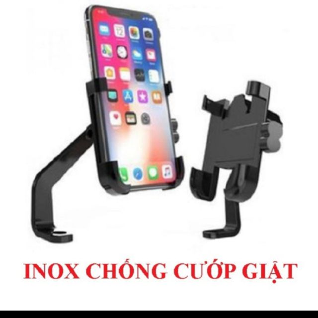 Giá Đỡ Kẹp Điện Thoại Cho Xe Máy Hợp Kim Nhôm Cao Cấp C2 Chống Rung, Chống Cướp Cực Chắc Chắn