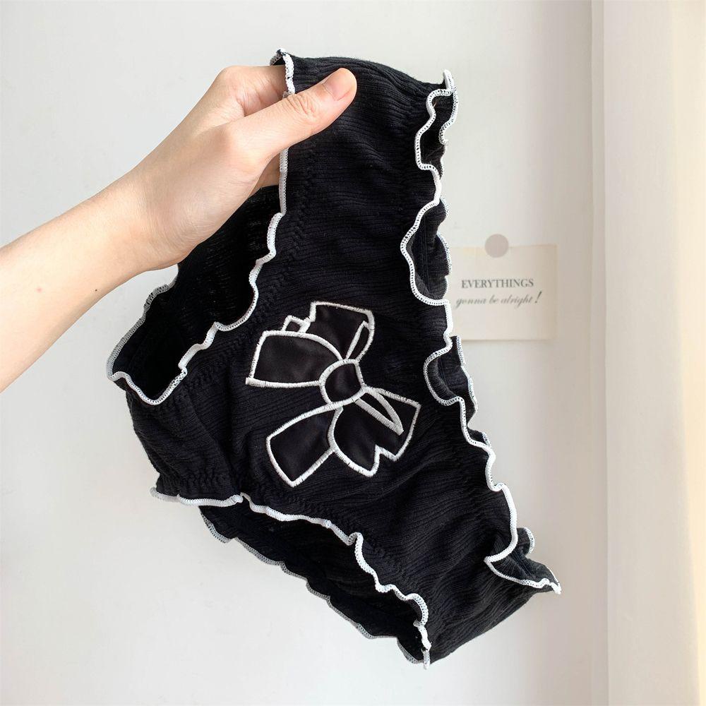 OCEANMAP Quần Lót Cotton Phối Bèo Thoáng Khí Phong Cách Lolita Cho Nữ