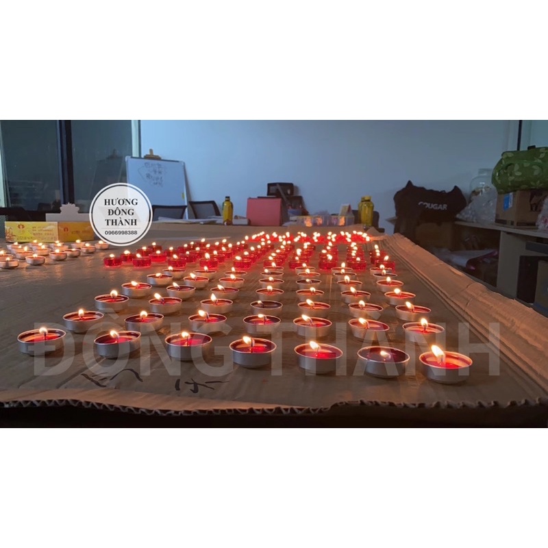 Nến tealight bơ 100 viên cháy 3,5h/viên, không khói muội