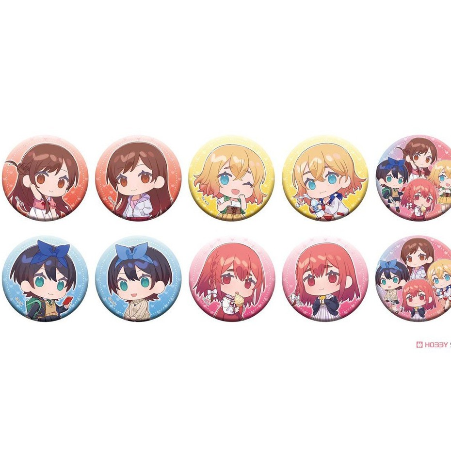 ( P2 ) Huy hiệu cài áo in hình Kanojo Okarishimasu DỊCH VỤ THUÊ BẠN GÁI anime chibi