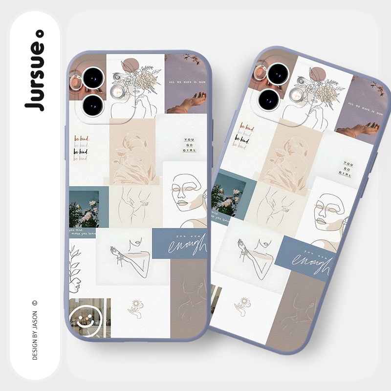 Ốp lưng JURSUE mềm chống sốc hình dễ thương đẹp  cho iPhone 13 12 11 Pro Max SE 2020 X XR XS 8 7 ip 6S 6 Plus Y1930