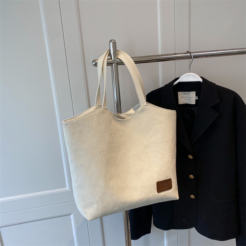 Túi Tote Đeo Vai Sức Chứa Lớn Họa Tiết Sọc Thời Trang Phong Cách Hàn Quốc Cho Nữ