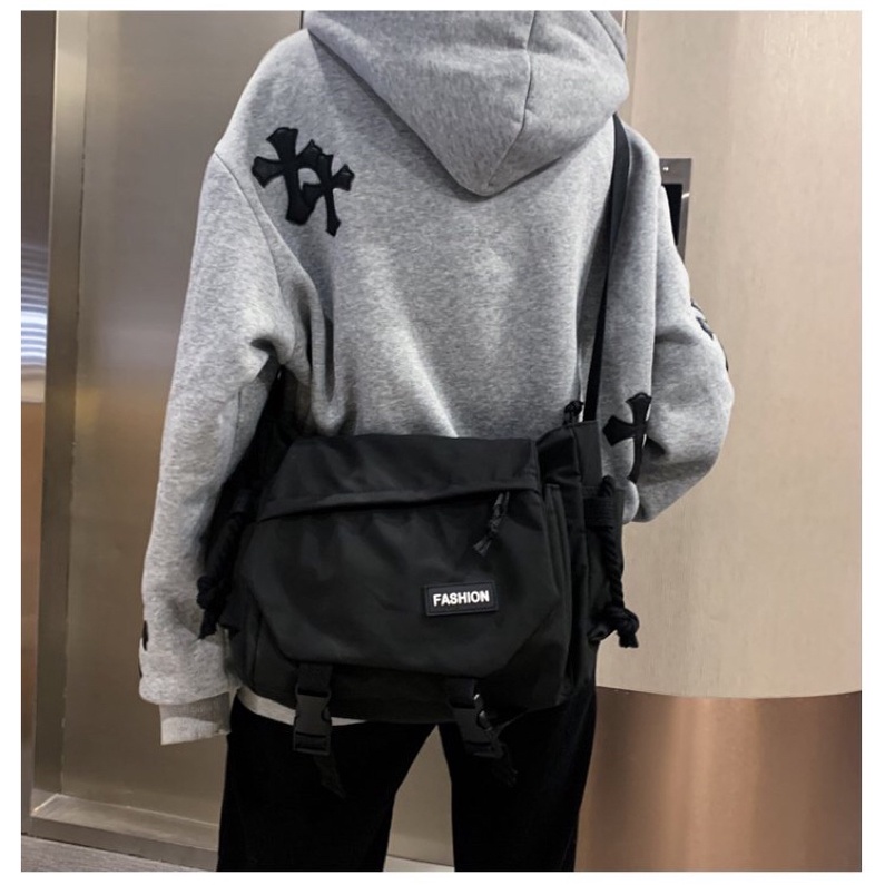 Túi đeo chéo vải chống thấm unisex nam nữ ulzzang vừa a4