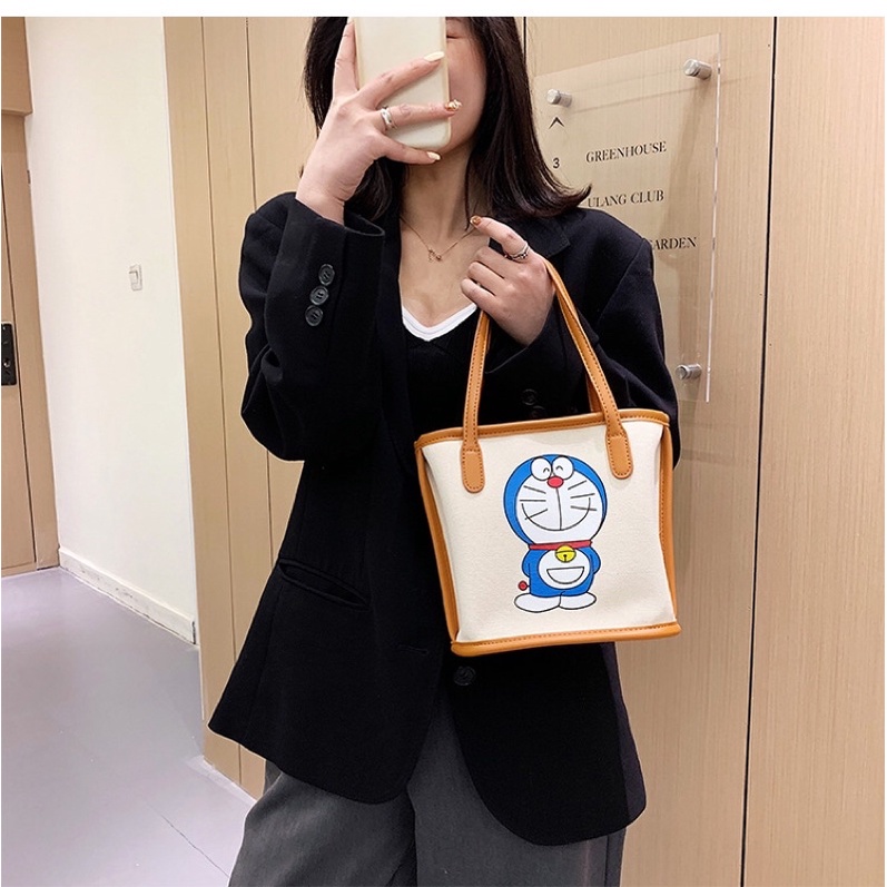 Túi Xách Phong Cách Viền Da Pu Doremon Doraemon