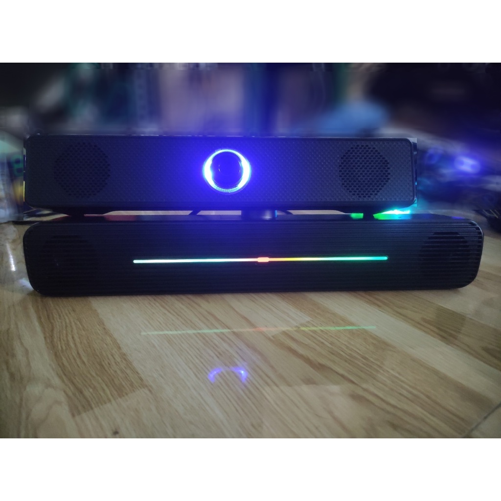 Loa mini cổng cắm USB 2.0 3.5mm, loa LED soundbar cho máy tính laptop