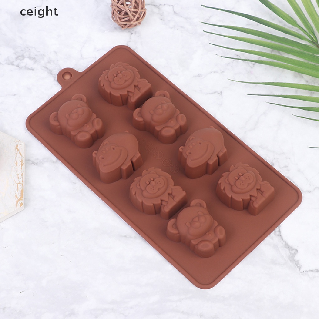 Khuôn silicone tạo hình hà mã sư tử gấu làm bánh kẹo chocolate xà phòng DIY