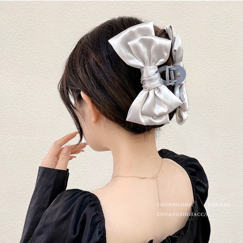 Kẹp Tóc Nơ Màu Sắc Đơn Giản Phong Cách Hàn Quốc