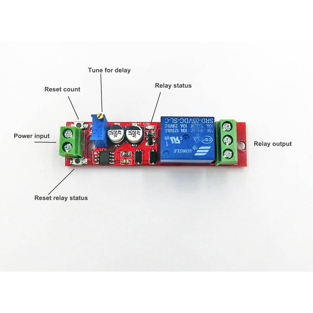 Mạch Tạo Thời Gian Trễ Đóng Ngắt Relay NE555 12V