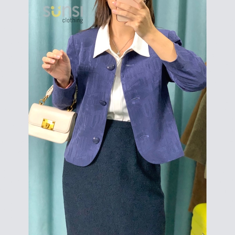 Áo vest Nhật màu tím xanh than