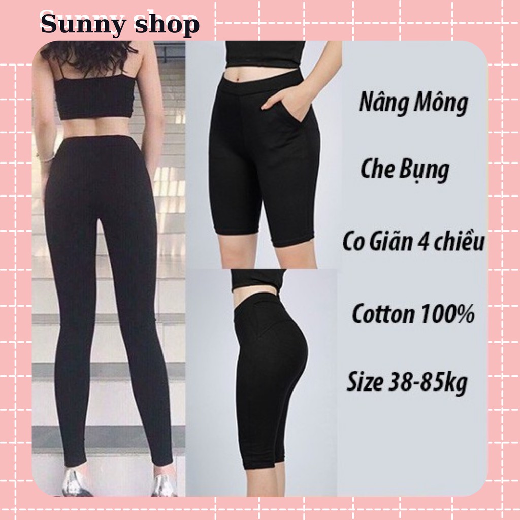 Quần legging xuất Hàn⚡ RẺ VÔ ĐỊCH ⚡ Quần đùi, lửng ngố, dài co dãn 4 chiều, cạp cao nâng mông, tôn dáng