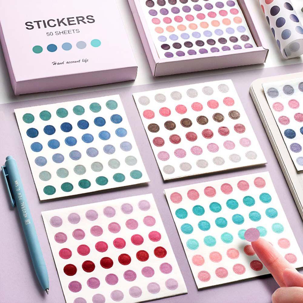 Miếng Dán Hình Tròn Họa Tiết Chấm Bi Màu Đen Dùng Trang Trí DIY