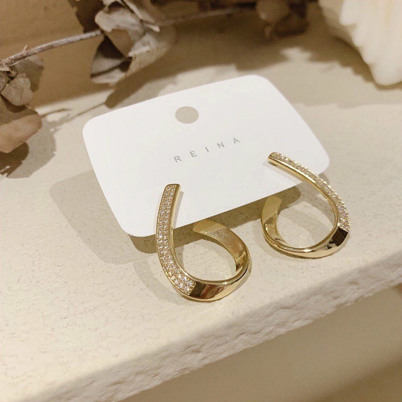 Bông tai mạ bạc 925 hình giọt nước đính đá zircon thời trang cho nữ