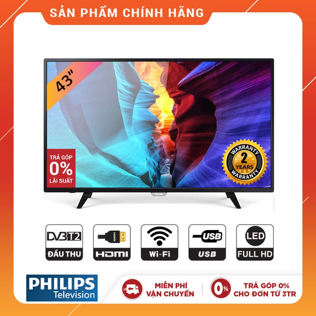 Smart Tivi Philips 43 inch Full HD- 43PFT6110S/67 (Chính Hãng Phân Phối)