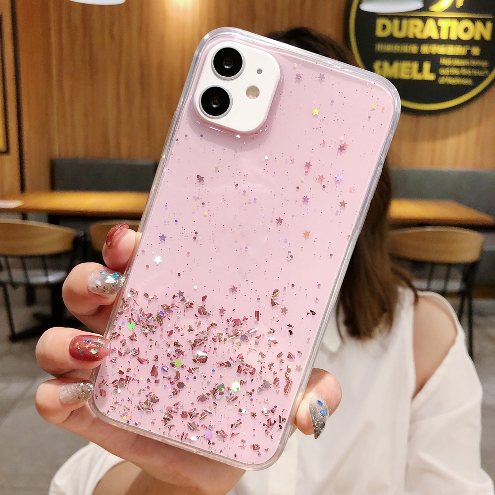 OPPO A37 A57 A39 A59 F1S A71 A83 A7 A5S A92S A52 A72 A92 A91 A8 F15 F11 Pro F9 F7 F5 Bling Sequins Star Glitter Phone Case Soft Clear TPU Back Cover