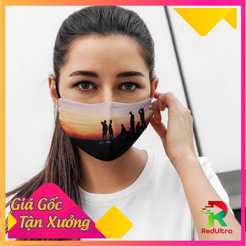 Khẩu Trang Vải Hàn Quốc B.T.S_12 RedUltra Vải Cotton 100%, Kháng Khuẩn, Không Đau Tai, Dễ Thở Dành cho Nam Nữ