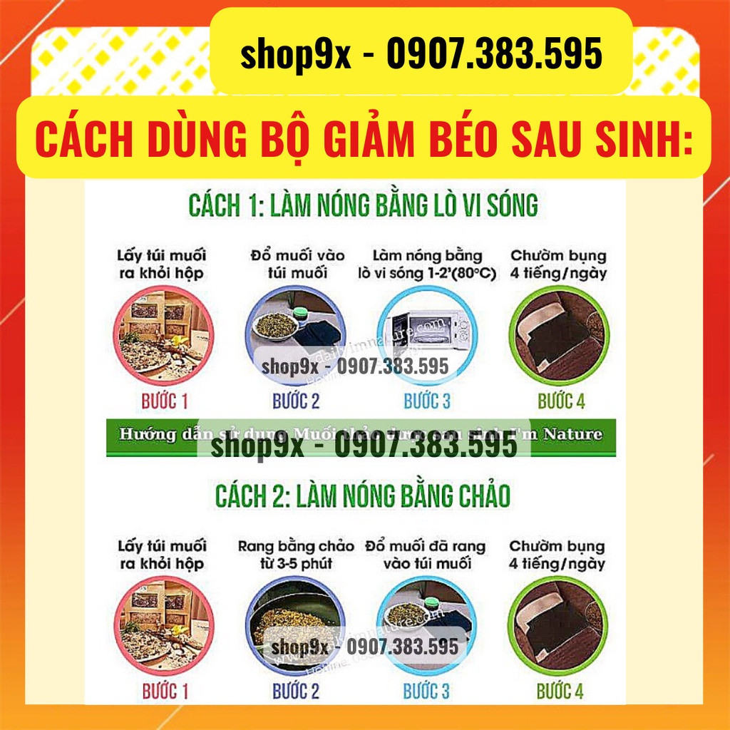 Combo Sau Sinh: Muối Thảo Dược + Rượu Gừng & Nghệ Hạ Thổ 3 Năm + Tặng Đai Quấn Cho Mẹ Sau Sinh I'm Nature