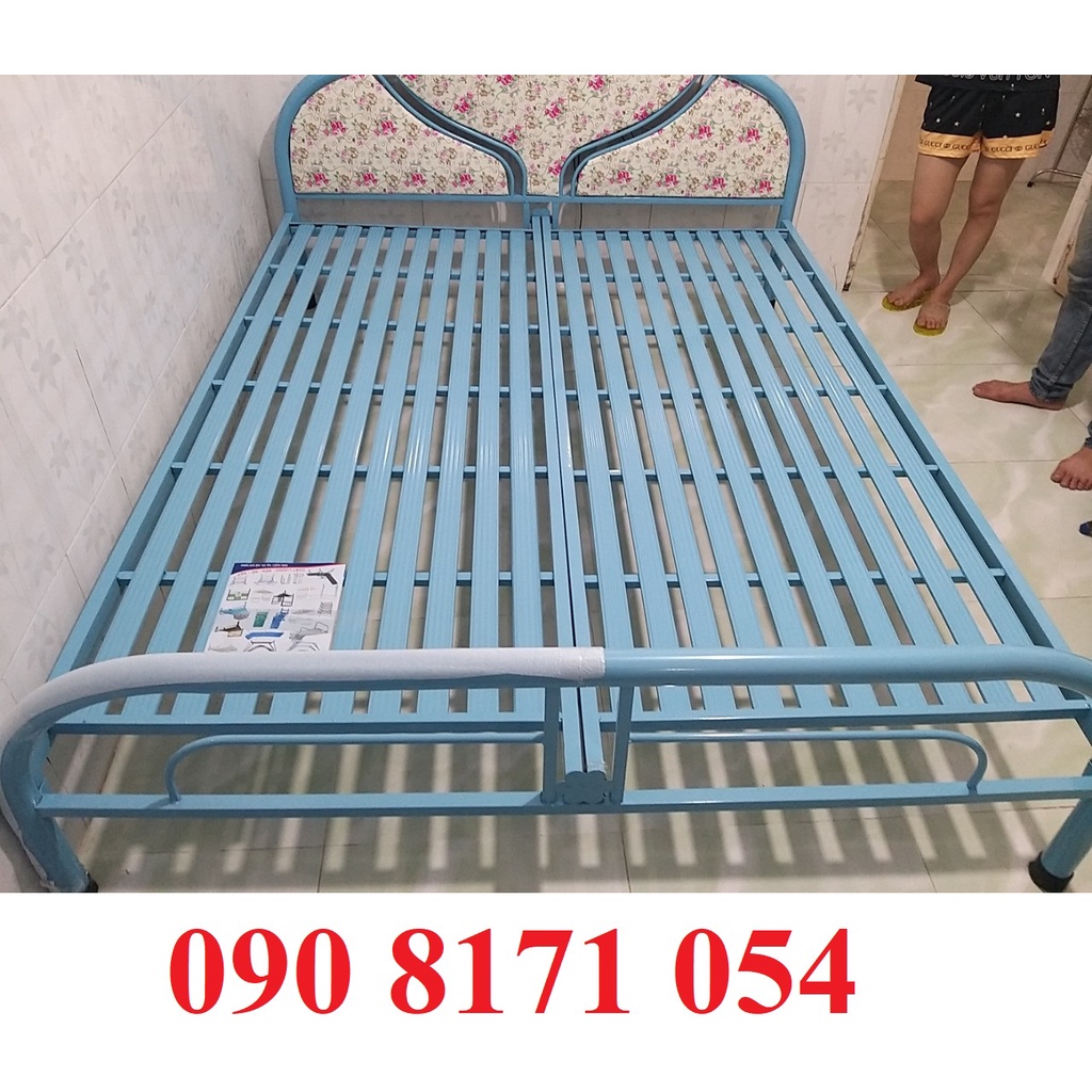 giường sắt đơn, giường sắt dày dặn 80cm 1m 1m2 1m4 1m6 1m8 dài 2m bảo hành 2 năm