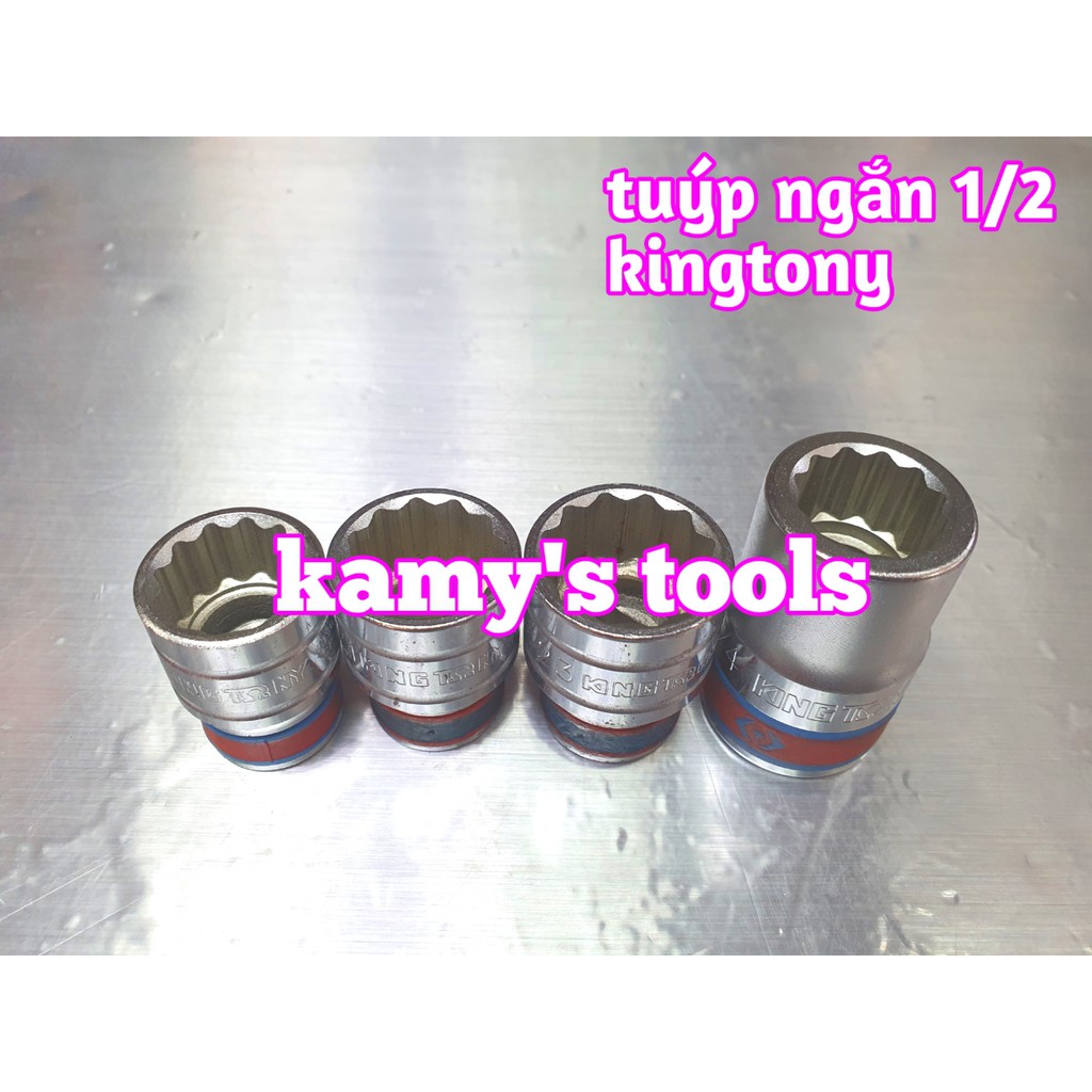 Đầu tuýp đầu khẩu ngắn cần 1/2 Kingtony 8mm-32mm 4330/4335 (màu trắng)