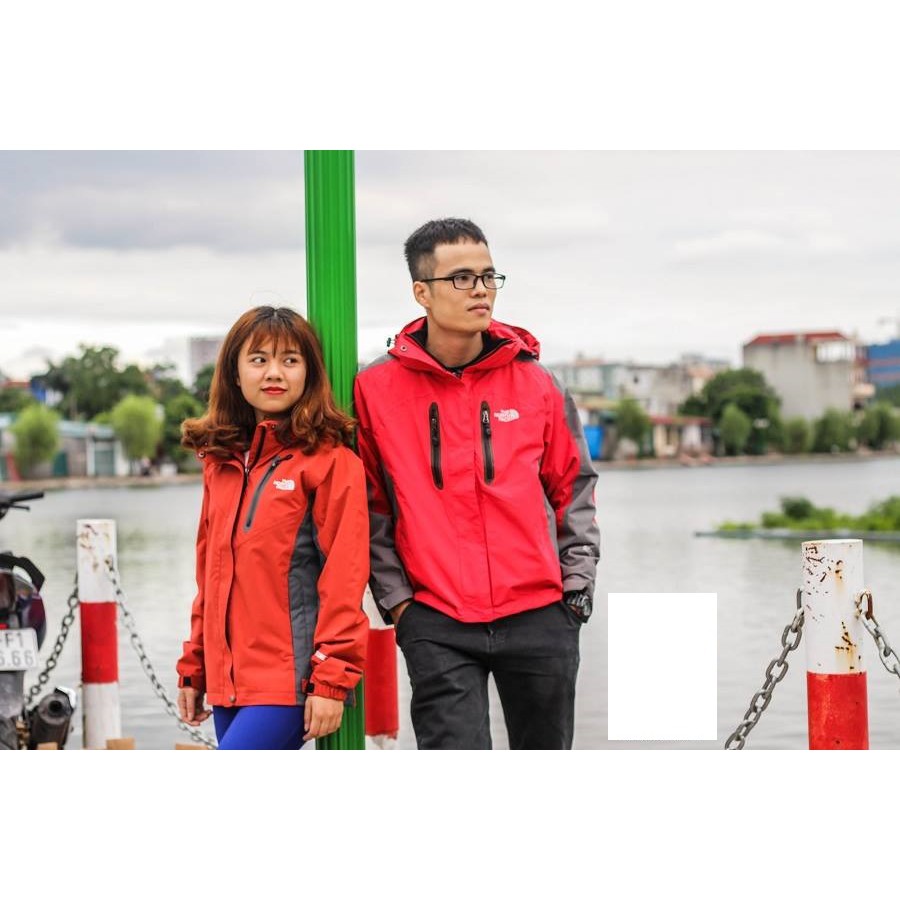 Áo Gió The North Face Hàng Cao Cấp 2 Lớp Mũ Tháo Rời Chống Mưa Áo Khoác Gió Có Khóa Phát Quang Thoát Khí