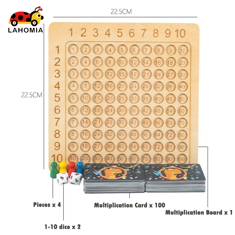 LAHOMIA Bảng gỗ học toán giáo dục theo phương pháp Montessori cho các bé mẫu giáo