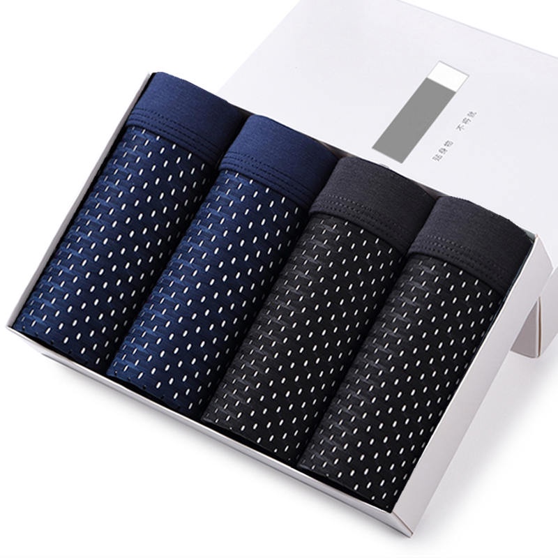 Set 4 Quần Lót Boxer Nam Dạng Lưới Mềm Mại Plus Size