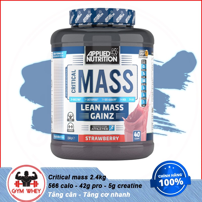 [Freeship] Sữa Dinh Dưỡng Tăng Cân Nhanh Applied Nutrition Critical Mass (2.4kg) - Authentic 100%