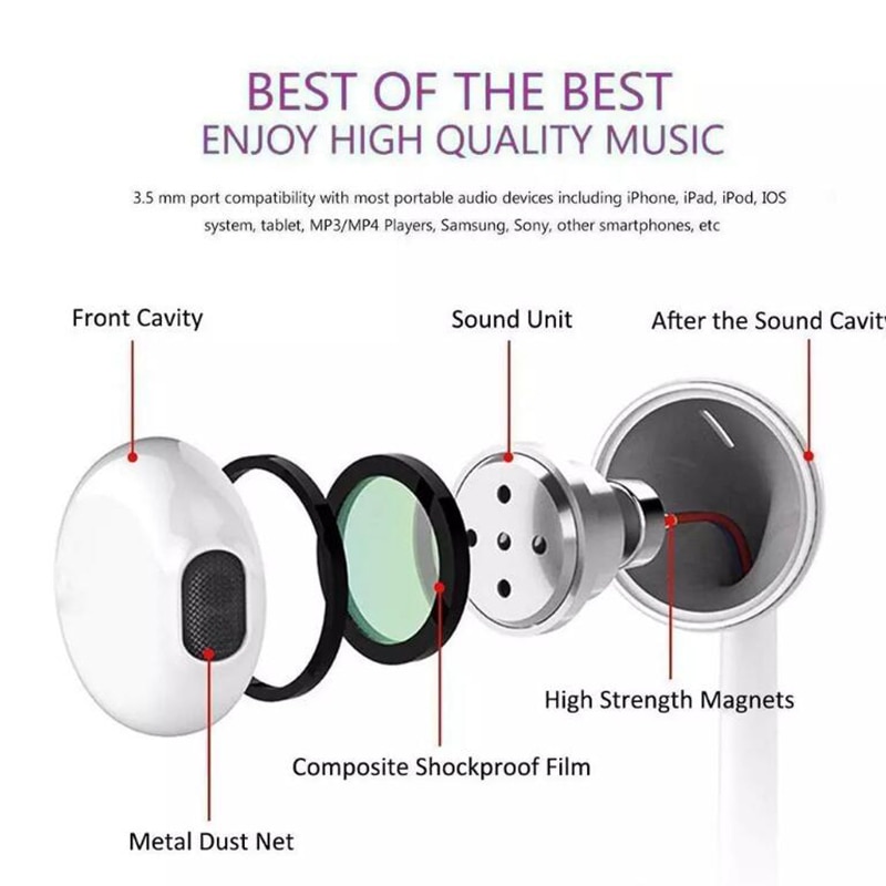 Tai Nghe Nhét Tai Bluetooth Có Dây/ Mic Cho Iphone 11 Pro Max X Xr Xs 8 7 6 6s Plus 5 5s | BigBuy360 - bigbuy360.vn