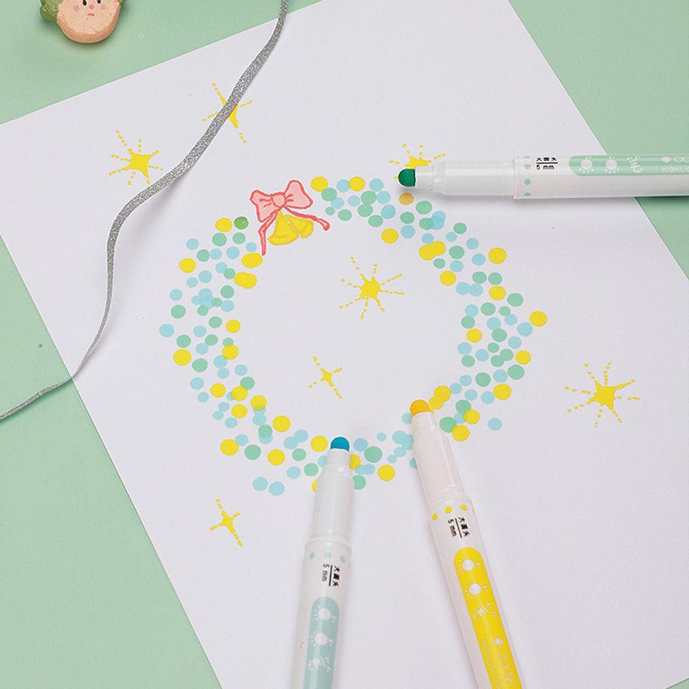 Bộ 6 Bút Bắt Sáng Hai Đầu Màu Sáng Thời Trang