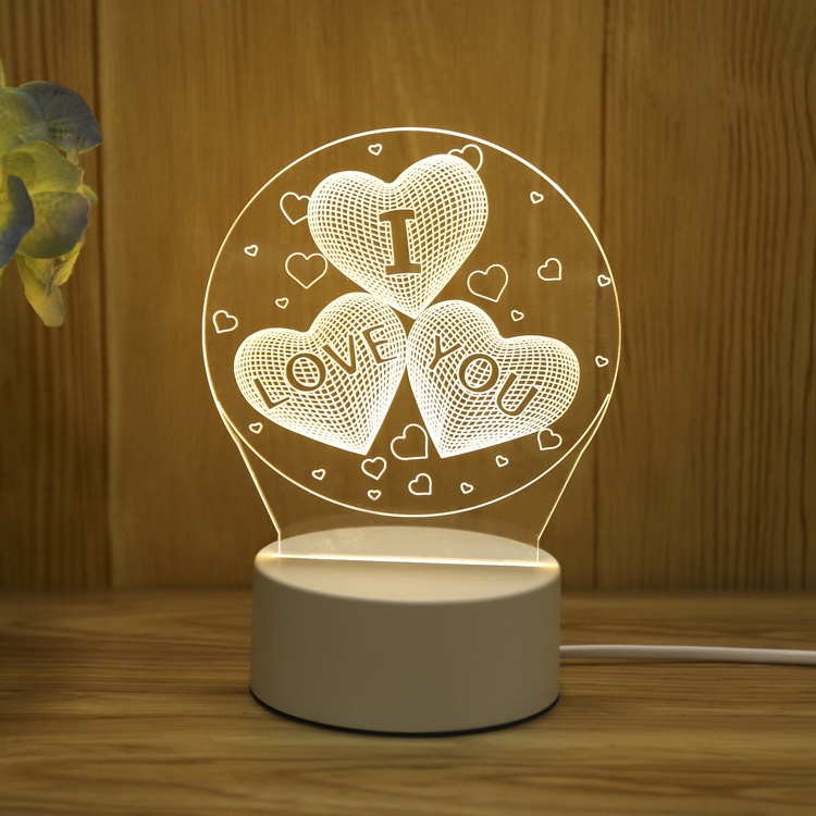 Đèn ngủ để bàn 3D trang trí dễ thương , đồ decor phòng ngủ cute
