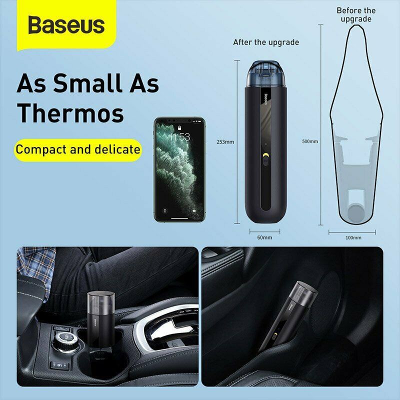 Máy hút bụi cầm tay Mini Baseus dùng trong xe hơi - H505/A2 Car Vacuum Cleaner (5000Pa/70W, Wireless-Pin dùng đến 18')