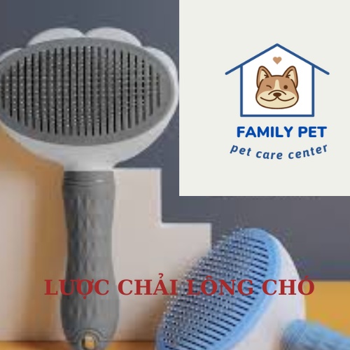 Lược chải lông chó mèo có nút bấm CHÍNH HÃNG CLEAN chải lông chó mèo