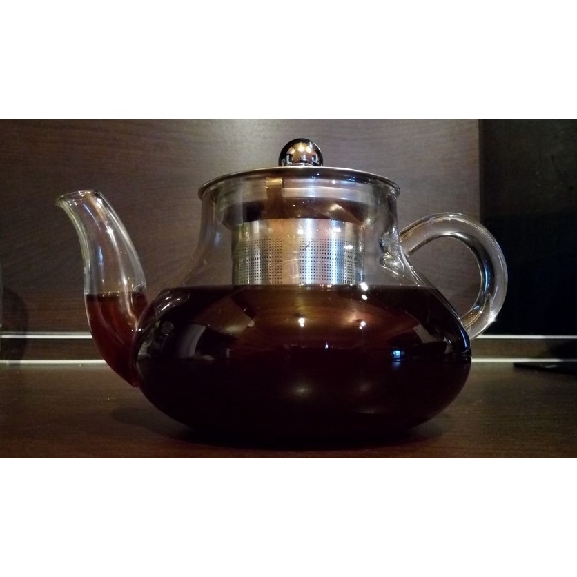 Bình Trà  Thủy Tinh Cao Cấp Có Lưới Lọc, Bình Dạng Lùn Phong Cách Hiện Đại Dung Tích 1 lít (ảnh thật)