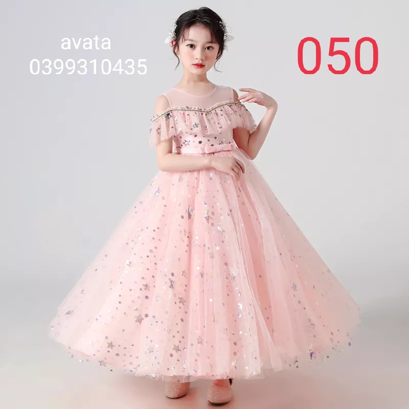 đầm công chúa ngôi sao tùng dài , váy bé gái 1 tuổi -12 tuổi